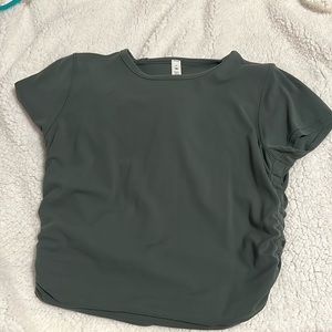 Forest green crop top, worn once. Rusch sides, runs small, like a 6